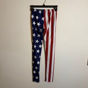 Alexandra Just For Kix American Flag Leggings Stars Stripes Adult XS USA Made